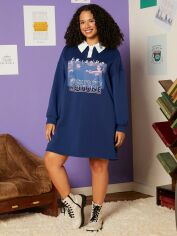 Акція на Плаття міді осіннє жіноче SHEIN GD-00138078 2XL Темно-синє від Rozetka