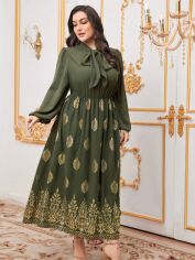 Акція на Плаття вечірнє довге літнє жіноче SHEIN GD-00139096 3XL Хакі від Rozetka