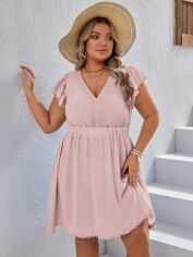 Акція на Плаття коротке літнє жіноче SHEIN GD-00138920 3XL Рожеве від Rozetka