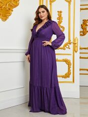 Акція на Плаття вечірнє довге осіннє жіноче SHEIN GD-00140354 5XL Фіолетове від Rozetka