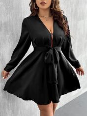 Акція на Плаття коротке осіннє жіноче SHEIN GD-00137966 2XL Чорне від Rozetka