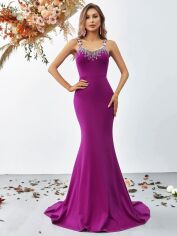 Акція на Плаття вечірнє довге літнє жіноче SHEIN GD-00142681 L Пурпурове від Rozetka