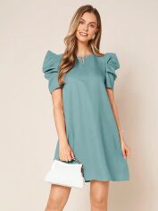 Акція на Плаття вечірнє коротке літнє жіноче SHEIN GD-00142741 L Сіро-блакитне від Rozetka