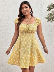 Акція на Сукня жіноча SHEIN GD-00138038 2XL Жовта від Rozetka