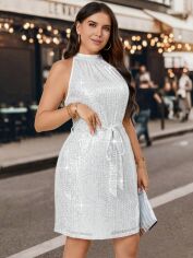 Акція на Плаття вечірнє міді літнє жіноче SHEIN GD-00139064 3XL Біле від Rozetka