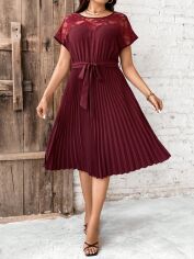 Акція на Плаття вечірнє міді літнє жіноче SHEIN GD-00138259 2XL Бордове від Rozetka