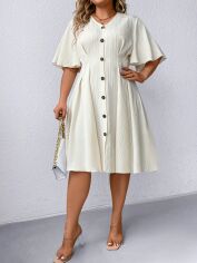 Акція на Плаття міді літнє жіноче SHEIN GD-00118850 XL Айворі від Rozetka