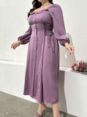 Акція на Плаття вечірнє міді літнє жіноче SHEIN GD-00135785 XL Лілове від Rozetka