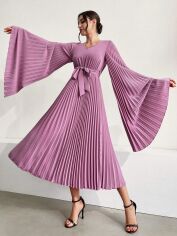 Акція на Плаття вечірнє міді літнє жіноче SHEIN GD-00113903 XL Лілове від Rozetka