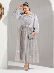 Акція на Плаття вечірнє міді літнє жіноче SHEIN GD-00118931 XL Комбіноване від Rozetka