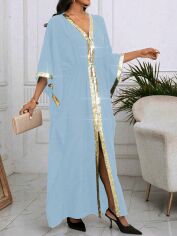 Акція на Плаття вечірнє довге літнє жіноче SHEIN GD-00144494 L Блакитне від Rozetka