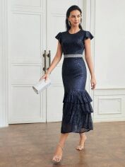 Акція на Плаття жіноче SHEIN GD-00144534 L Темно-синє від Rozetka