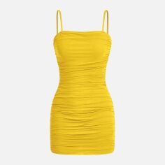 Акція на Плаття коротке літнє жіноче SHEIN GD-00144860 L Жовте від Rozetka