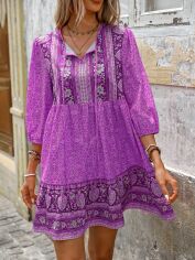 Акція на Плаття коротке літнє жіноче SHEIN GD-00144223 L Фіолетове від Rozetka