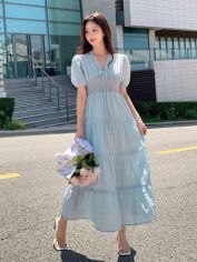 Акція на Плаття міді літнє жіноче SHEIN GD-00144276 L Блакитне від Rozetka