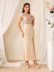 Акція на Плаття жіноче SHEIN GD-00146644 M Світло-бежеве від Rozetka