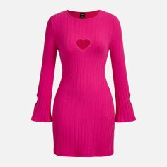 Акція на Плаття в'язане коротке осіннє тепле жіноче SHEIN GD-00146254 M Фуксія від Rozetka