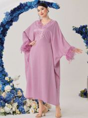 Акція на Плаття вечірнє довге осіннє жіноче SHEIN GD-00146321 M Світло-рожеве від Rozetka