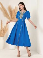 Акція на Плаття вечірнє міді літнє жіноче SHEIN GD-00143484 L Синє від Rozetka
