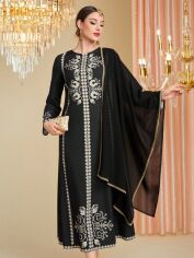 Акція на Плаття вечірнє довге осіннє жіноче SHEIN GD-00143824 L Чорне від Rozetka