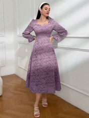 Акція на Плаття вечірнє міді осіннє жіноче SHEIN GD-00146921 M Бузкове від Rozetka