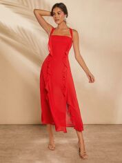 Акція на Плаття вечірнє міді літнє жіноче SHEIN GD-00144162 L Червоне від Rozetka