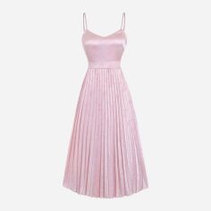 Акція на Плаття вечірнє міді літнє жіноче SHEIN GD-00144530 L Світло-рожеве від Rozetka