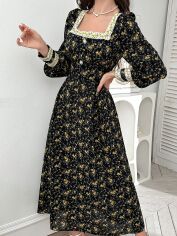 Акція на Плаття міді літнє жіноче SHEIN GD-00144971 L Чорне від Rozetka