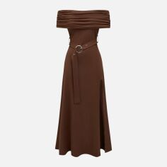 Акція на Плаття довге осіннє жіноче SHEIN GD-00145211 M Коричневе від Rozetka