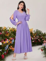 Акція на Плаття вечірнє довге літнє жіноче SHEIN GD-00143598 L Бузкове від Rozetka