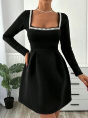 Акція на Плаття вечірнє коротке осіннє жіноче SHEIN GD-00143601 L Чорне від Rozetka