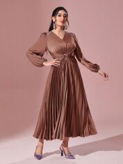Акція на Плаття вечірнє довге літнє жіноче SHEIN GD-00145401 M Коричневе від Rozetka