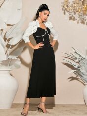 Акція на Плаття вечірнє міді літнє жіноче SHEIN GD-00145408 M Чорно-біле від Rozetka