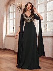 Акція на Плаття вечірнє довге осіннє жіноче SHEIN GD-00143559 L Чорне від Rozetka