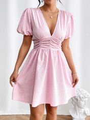Акція на Плаття коротке літнє жіноче SHEIN GD-00146561 M Світло-рожеве від Rozetka
