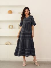 Акція на Плаття довге літнє жіноче SHEIN GD-00145653 M Чорне від Rozetka