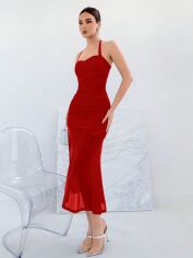Акція на Плаття вечірнє міді літнє жіноче SHEIN GD-00146639 M Червоне від Rozetka