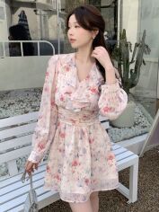 Акція на Плаття коротке літнє жіноче SHEIN GD-00143699 L Світло-рожеве від Rozetka
