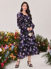 Акція на Плаття вечірнє міді літнє жіноче SHEIN GD-00146707 M Комбіноване від Rozetka