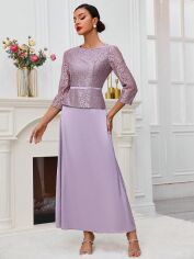 Акція на Плаття вечірнє довге літнє жіноче SHEIN GD-00146831 M Бузкове від Rozetka