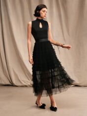 Акція на Плаття вечірнє міді літнє жіноче SHEIN GD-00143995 L Чорне від Rozetka
