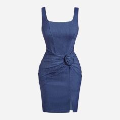 Акція на Плаття джинсове коротке літнє жіноче SHEIN GD-00144629 L Синє від Rozetka