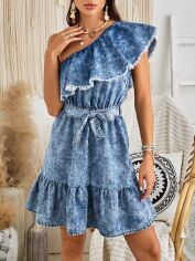 Акція на Плаття джинсове коротке літнє жіноче SHEIN GD-00144642 L Блакитне від Rozetka