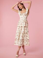 Акція на Плаття жіноче SHEIN GD-00144763 L Молочне від Rozetka