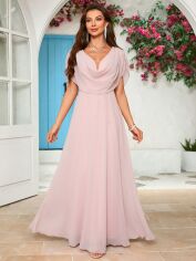 Акція на Плаття вечірнє довге літнє жіноче SHEIN GD-00120604 XL Світло-рожеве від Rozetka