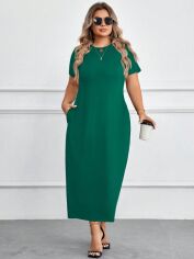 Акція на Плаття довге літнє жіноче SHEIN GD-00119266 4XL Смарагдове від Rozetka