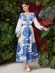 Акція на Плаття довге літнє жіноче SHEIN GD-00143858 L Комбіноване від Rozetka