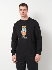 Акція на Світшот чоловічий Polo Ralph Lauren 11496 XL Чорний з принтом від Rozetka