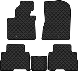 Акція на Килимки з екошкіри EVAtech ECO в салон авто для Sorento (XM) 5 seats Restyling Kia 2012-2014 2 покоління SUV Korea Екошкіра чорна з чорною ниткою чорний кант від Rozetka