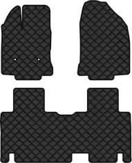 Акція на Килимки з екошкіри EVAtech ECO в салон авто для Edge (U387) Restyling Ford 2010-2014 1 покоління SUV EU Екошкіра чорна з чорною ниткою чорний кант від Rozetka